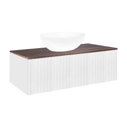 Ksuro 02 szafka 100 cm podumywalkowa wisząca z blatem biały mat/orzech 58003006