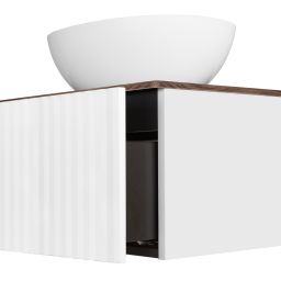 Ksuro 02 szafka 100 cm podumywalkowa wisząca z blatem biały mat/orzech 58003006