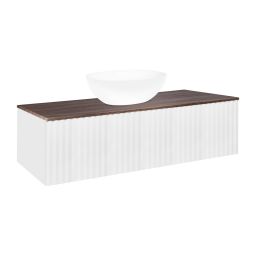 Ksuro 02 szafka 120 cm podumywalkowa wisząca z blatem biały mat/orzech 58004006