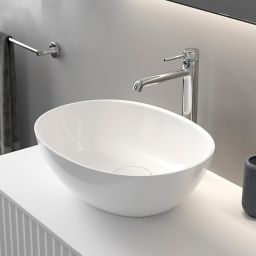 Ksuro 02 umywalka 47x36 cm owalna nablatowa biała 20002000