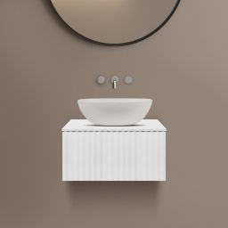 Ksuro 02 szafka 60 cm podumywalkowa wisząca z blatem biały mat 58001000