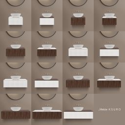 Ksuro 02 szafka 120 cm podumywalkowa wisząca z blatem biały mat 58004000