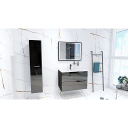 LaVita Kolorado szafka 80 cm podumywalkowa wisząca czarny połysk