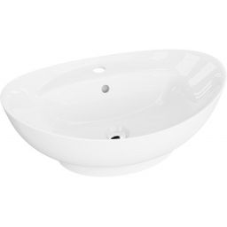 LaVita Terra umywalka 59,5x39 cm nablatowa owalna biały połysk