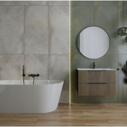 LaVita Oklahoma szafka 80,5x46x54,2 cm podumywalkowa wisząca czarna-drewno