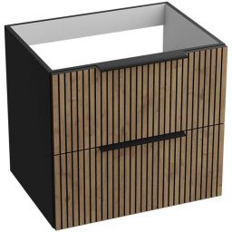 LaVita Oklahoma szafka 60 cm podumywalkowa wisząca czarny mat/drewno