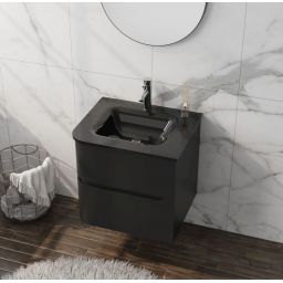 LaVita Atlanta umywalka z szafką 60 cm zestaw meblowy czarny mat