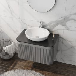 LaVita Vermont szafka z blatem 80x50x50 cm podumywalkowa wisząca szara/stone black