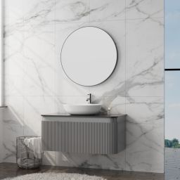 LaVita Vermont szafka z blatem 100x52x42 cm podumywalkowa wisząca szara/stone black