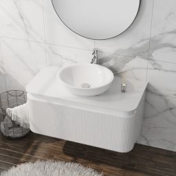 LaVita Vermont szafka z blatem 100x52x42 cm podumywalkowa wisząca biała/stone white