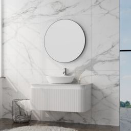 LaVita Vermont szafka z blatem 100x52x42 cm podumywalkowa wisząca biała/stone white