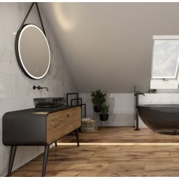 LaVita Augusta szafka 120x46x90 cm podumywalkowa stojąca czarna-drewno