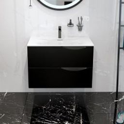 LaVita Kolorado szafka 80 cm podumywalkowa wisząca czarny mat