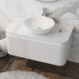 LaVita Vermont szafka z blatem 100x52x42 cm podumywalkowa wisząca biała/stone white