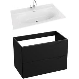 LaVita Kolorado umywalka z szafką 80 cm zestaw meblowy czarny mat/biały (5900378324737, 5908211416212)