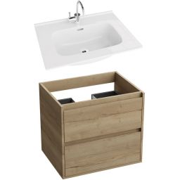 LaVita Minnesota umywalka z szafką 60 cm zestaw meblowy biały/dąb (5900378324416, 5908211416182)