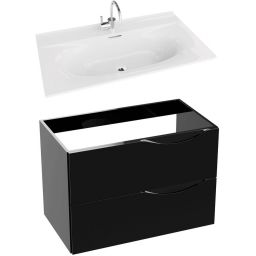 LaVita Kolorado umywalka z szafką 80 cm zestaw meblowy biały/czarny połysk (5900378324713, 5908211416212)