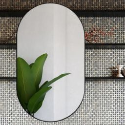 Ars Longa Scandi lustro 100x50 cm owalne czarne SCANDI50100-C