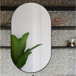 Ars Longa Scandi lustro 120x60 cm owalne czarne SCANDI60120-C