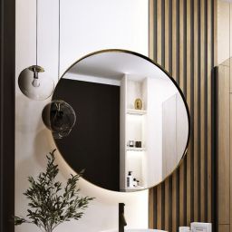 Ars Longa Axel lustro 90x90 cm złoty szczotkowany AXELLUSTRO