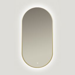 Ars Longa Ambiente lustro 50x100 cm owalne z oświetleniem złote LED-AMBIENTE50100-Z