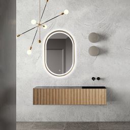 Ars Longa Eclisse lustro 60x90 cm owalne z oświetleniem złote LED-ECLISSE6090-Z