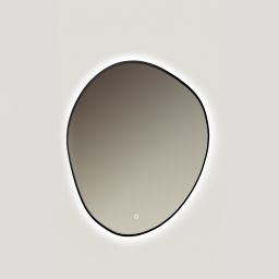 Ars Longa Kare lustro 75x88 cm z oświetleniem czarne LED-KARE7588-C