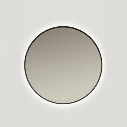 Ars Longa Lumio lustro 80 cm okrągłe z oświetleniem czarne LED-LUMIO80-C