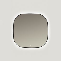 Ars Longa Nordic lustro 80x80 cm kwadratowe z oświetleniem czarne LED-NORDIC80-C