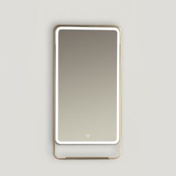 Ars Longa Venti lustro 55x110 cm prostokątne z oświetleniem złote LED-VENTI55110-Z