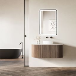 Ars Longa Verso lustro 60x80 cm prostokątne z oświetleniem czarne LED-VERSO6080-C