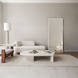 Ars Longa Linea lustro 53x43 cm prostokątne białe LINEA4050-BS