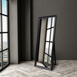 Ars Longa Alpi lustro stojące 58,8x168,8 cm prostokątne czarne LS-ALPI50160-C