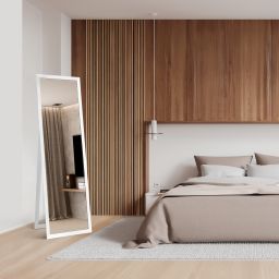 Ars Longa Slim lustro stojące 39,8x159,8 cm prostokątne białe szczotkowane LS-SLIM32152-BS