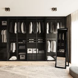 Ars Longa Slim lustro stojące 39,8x159,8 cm prostokątne czarny połysk LS-SLIM32152-C