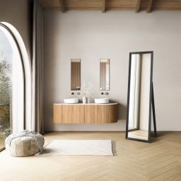 Ars Longa Slim lustro stojące 39,8x159,8 cm prostokątne czarne szczotkowane LS-SLIM32152-CS