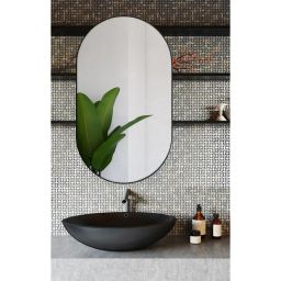 Ars Longa Scandi lustro 120x60 cm owalne czarne SCANDI60120-C