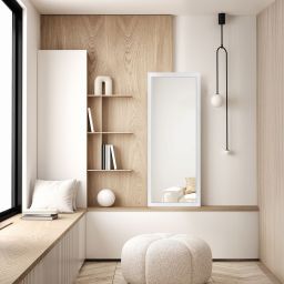 Ars Longa Slim lustro 77,8x77,8 cm kwadratowe białe matowe SLIM7070-BS