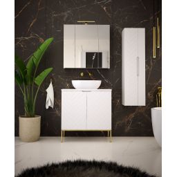 Megstyl Aspen szafka 34,5x31,8x130 cm boczna wisząca biała 2421