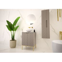 Megstyl Aspen szafka 34,5x31,8x130 cm boczna wisząca kaszmir 2422