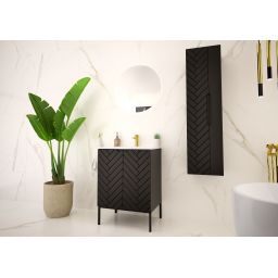 Megstyl Aspen szafka 34,5x31,8x130 cm boczna wisząca czarna 2423