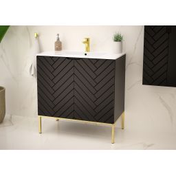 Megstyl Aspen szafka 80x45,8x82 cm podumywalkowa stojąca czarna 2497