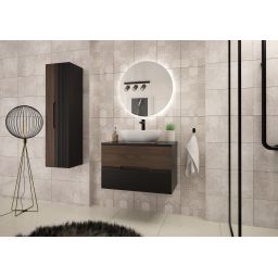 Megstyl Avella szafka 80x45,8x50 cm podumywalkowa wisząca czarna-orzech 2586