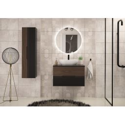 Megstyl Avella szafka 80x45,8x50 cm podumywalkowa wisząca czarna-orzech 2586