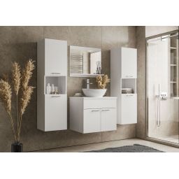 Megstyl Ceniza szafka 34,5x31,6x130 cm boczna wisząca biała 4930