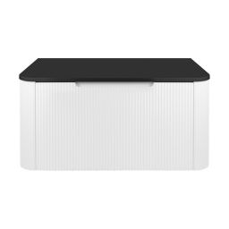 Oltens Hamnes szafka 80 cm podumywalkowa wisząca z blatem biały mat/czarny mat 68670000