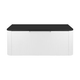 Oltens Hamnes szafka 100 cm podumywalkowa wisząca z blatem biały mat/czarny mat 68674000