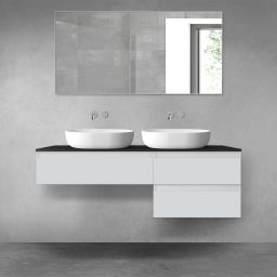 Oltens Vernal zestaw mebli łazienkowych 140 cm z blatem szary mat/czarny mat 68291700