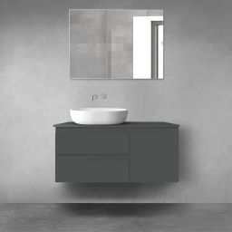 Oltens Vernal zestaw mebli łazienkowych 100 cm z blatem grafit mat 68200400