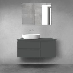 Oltens Vernal zestaw mebli łazienkowych 100 cm z blatem grafit mat 68201400